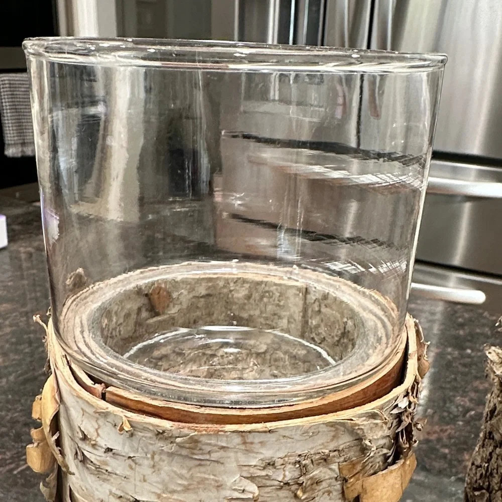 Rustic Birch Wood Glass Holders
